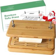 🍲 bamboo tofu press with integrated strainer, drip tray, and cheese cloth - effortlessly drain water from tofu & other foods (no spatula required) logo