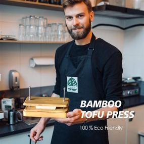 img 2 attached to 🍲 Bamboo Tofu Press with Integrated Strainer, Drip Tray, and Cheese Cloth - Effortlessly Drain Water from Tofu & Other Foods (No Spatula Required)