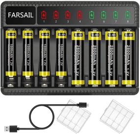 img 4 attached to 🔋 FARSAIL 4-пакета аккумуляторов NiMH AAA (1000mAh) + аккумуляторов AA (2800mAh) с предварительно заряженным зарядным устройством для Ni-MH аккумуляторов