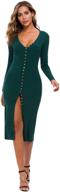 cmz2005 womens button sleeve bodycon women's clothing in dresses logo