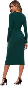 img 3 attached to Cmz2005 Womens Button Sleeve Bodycon Women's Clothing in Dresses