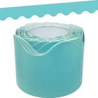 🎒 teacher created resources light turquoise scalloped rolled border trim - 50ft for bulletin boards, wall decor, desks, windows, doors, lockers, schools, classrooms, homeschool, and offices логотип