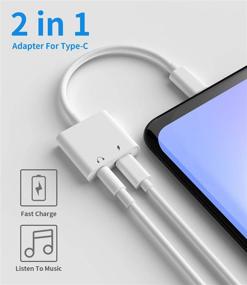 img 2 attached to 🎧 Адаптер зарядки на наушники USB C к 3.5 мм - аудио разветвитель Type C для наушников AUX Jack для Google Nexus, Samsung Galaxy, iPad и других устройств - в комплекте быстрый зарядный кабель.