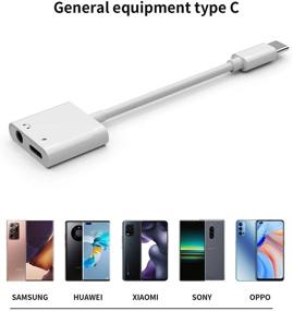 img 1 attached to 🎧 Адаптер зарядки на наушники USB C к 3.5 мм - аудио разветвитель Type C для наушников AUX Jack для Google Nexus, Samsung Galaxy, iPad и других устройств - в комплекте быстрый зарядный кабель.