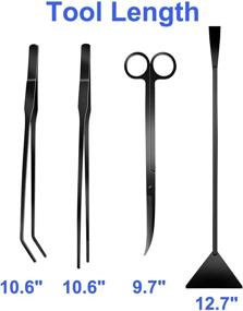 img 3 attached to 🌱 Enhance Your Aquascaping Experience with 4Pcs Aquascaping Tools Kit: Long Stainless Steel Aquarium Plant Tools with Anti-Rust Coating, Tweezers, Scissors, Scrapers, and Bonus Magnetic Tool Holder!