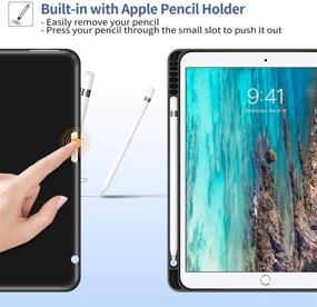 img 2 attached to 📱 Премиум чехол из искусственной кожи для iPad 9-го поколения и iPad 10.2 8/7-го поколения - с держателем для карандаша и автоматическим режимом сна/будильника (2021/2020/2019)