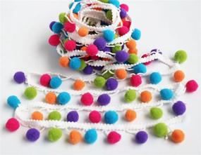 img 3 attached to 🌈 5 Yards Handmade Rainbow Pom Pom Ball Fringe Trim Ribbon Sewing Fabric DIY Craft - SOOKOO