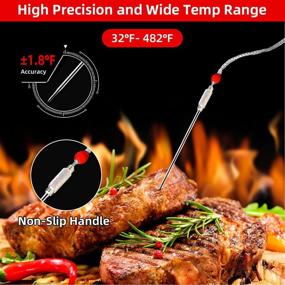 img 3 attached to 🔥 Zosar Wireless BBQ Thermometer: 4 Probes, 400 Feet Range, LCD Backlight and Timer - No APP Needed!