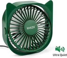 img 2 attached to 💨 KHAZIX USB Desk Fan - Quiet 3 Speeds Wind Desktop Personal Fan | 360° Adjustable, USB Powered Cooling Fan for Office, Home, Outdoor, and Travel