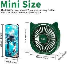 img 3 attached to 💨 KHAZIX USB Desk Fan - Quiet 3 Speeds Wind Desktop Personal Fan | 360° Adjustable, USB Powered Cooling Fan for Office, Home, Outdoor, and Travel