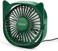 💨 khazix usb desk fan - quiet 3 speeds wind desktop personal fan | 360° adjustable, usb powered cooling fan for office, home, outdoor, and travel logo