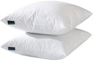 🔳 подушки-вложения premium white euro с наполнителем из гусиного пуха - комплект из 2 шт., 26x26 с хлопковой тканью. логотип