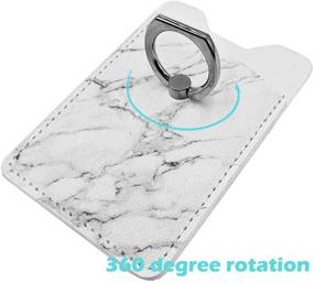 img 1 attached to 📱 Stylish uCOLOR Phone Card Holder: Black White Marble Design with Ring Sticker for Cell Phone Pocket Wallet Sleeves