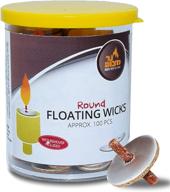 100 count round floating wicks with cotton and cork disc holders for oil cups - includes bonus wick removal tweezers by ner mitzvah logo