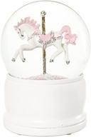 🎠 white horse carousel snow globe - color changing musical box with battery operated lights for christmas home decorations and kids' gifts логотип