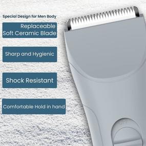 img 3 attached to Waterproof Groin Hair Trimmer for Men - Reduces Nicks and Cuts, Electric Male Ball Shaver, Quiet Wet and Dry Body Groomer Clipper with Ceramic Blade