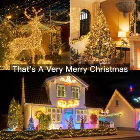 img 2 attached to 🎄 Ollny Christmas Lights Outdoor String Lights 200LED/66FT: Remote Control, Waterproof Fairy Twinkly Lights with 8 Modes Timer - Warm White Lights for Xmas Tree, Thanksgiving, Indoor, Bedroom, House Decorations