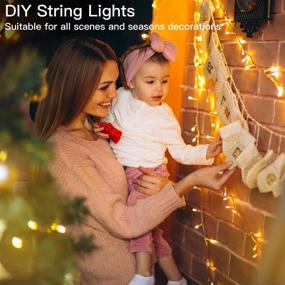 img 1 attached to 🎄 Ollny Christmas Lights Outdoor String Lights 200LED/66FT: Remote Control, Waterproof Fairy Twinkly Lights with 8 Modes Timer - Warm White Lights for Xmas Tree, Thanksgiving, Indoor, Bedroom, House Decorations
