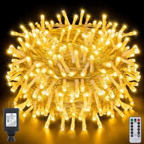 img 4 attached to 🎄 Ollny Christmas Lights Outdoor String Lights 200LED/66FT: Remote Control, Waterproof Fairy Twinkly Lights with 8 Modes Timer - Warm White Lights for Xmas Tree, Thanksgiving, Indoor, Bedroom, House Decorations