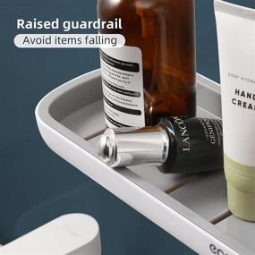 img 1 attached to 🚿 MOPMS Shower Caddy: Wall Mounted Bathroom Organizer with Adhesive, No Drilling Storage Shelves and Removable Towel Bar