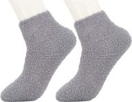 🧦 ovov men's winter floor socks: 3 pairs of fluffy coral fleece soft & warm home socks logo