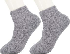 img 4 attached to 🧦 OVOV Men's Winter Floor Socks: 3 Pairs of Fluffy Coral Fleece Soft & Warm Home Socks