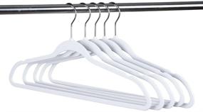 img 2 attached to 👕 Premium 50-Pack Thin White Plastic Hangers with Swivel Hook - Durable & Space-Saving