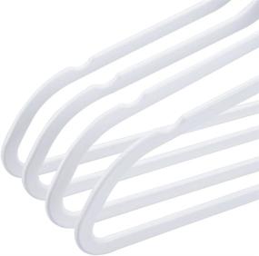 img 1 attached to 👕 Premium 50-Pack Thin White Plastic Hangers with Swivel Hook - Durable & Space-Saving