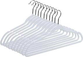 img 4 attached to 👕 Premium 50-Pack Thin White Plastic Hangers with Swivel Hook - Durable & Space-Saving