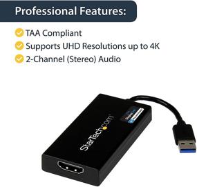 img 1 attached to StarTech.com USB 3.0 to HDMI Adapter - 4K Ultra HD Converter - DisplayLink Certified - External Video & Graphics Card - Mac & Windows (USB32HD4K)