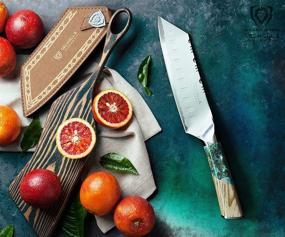 img 1 attached to 🔪 DALSTRONG Santoku 7-inch Vegetable Knife - Valhalla Series, HC Steel Blade with Celestial Resin & Wood Handle -Includes Leather Sheath