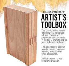 img 1 attached to Organize Your Art Supplies with the U.S. Art Supply 3-Drawer Artist Wood Pastel, Pen, Marker Storage Box