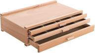 organize your art supplies with the u.s. art supply 3-drawer artist wood pastel, pen, marker storage box logo