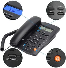 img 3 attached to 📞 Uvital Desktop Corded Telephone with LCD Display, Calls Memory, and Special VIP Ring