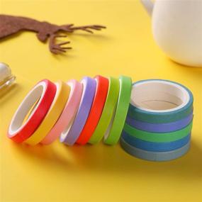 img 1 attached to 🎨 Washi Masking Tape Set - 60 Rolls of 5mm (0.2 inch) Width Decorative Craft Tape Collection for Scrapbook, DIY Crafts, Gift Wrapping, Planners - Enhanced SEO