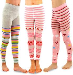 img 4 attached to Stylish Yet Comfy School Tights for Little Girls and Toddlers - 3 Pair Pack