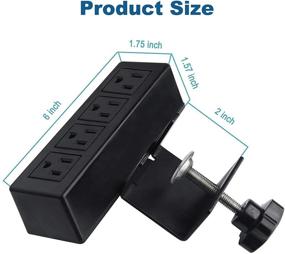 img 3 attached to 💡 Desktop Power Outlet Clamp Mount with 4 AC Outlets - Desk Clamp Power Strip with Removable Power Plugs and 6.56ft Cord (4 Outlet)