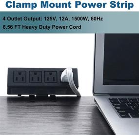 img 2 attached to 💡 Desktop Power Outlet Clamp Mount with 4 AC Outlets - Desk Clamp Power Strip with Removable Power Plugs and 6.56ft Cord (4 Outlet)