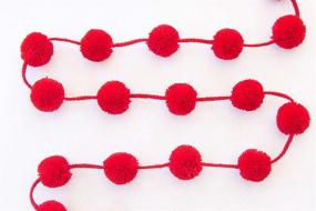 img 2 attached to Single Pom Garland Bright Red