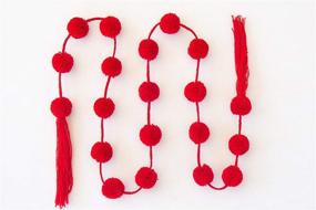 img 4 attached to Single Pom Garland Bright Red