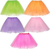 dress-up-america tutu multipack for girls - five color pack of princess tutu skirts for kids - three-layered tulle ballet skirts - 15 inch dance tutus (seo enhanced) логотип