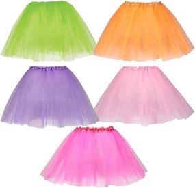 img 4 attached to Dress-Up-America Tutu Multipack for Girls - Five Color Pack of Princess Tutu Skirts for Kids - Three-Layered Tulle Ballet Skirts - 15 Inch Dance Tutus (SEO Enhanced)