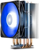 deep cool gammaxx 400 v2 blue cpu air cooler - 4 heatpipes, 120mm pwm fan, blue led - intel/amd-compatible (am4 supported) logo