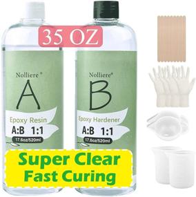 img 4 attached to Crystal Clear Epoxy Resin Kit - 35 OZ - Ideal for Art, Craft, Resin Molds, and Jewelry Making - 1:1 Ratio - Nolliere