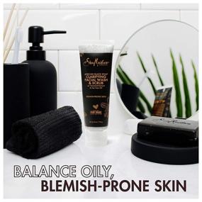 img 2 attached to 🧼 Sheamoisture Blemish Prone Skin Facial Wash and Scrub: African Black Soap Clarifying Formula, 4 oz