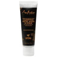 🧼 sheamoisture blemish prone skin facial wash and scrub: african black soap clarifying formula, 4 oz logo