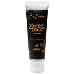 img 4 attached to 🧼 Sheamoisture Blemish Prone Skin Facial Wash and Scrub: African Black Soap Clarifying Formula, 4 oz