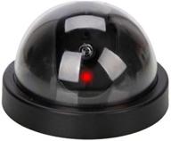 📷 etopars waterproof outdoor indoor surveillance dummy security cctv camera with black dome, ir led flashing red light logo