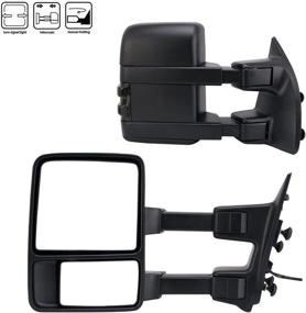 img 4 attached to 🚙 Black Pair Towing Mirror Replacement for Super Duty F250, F350, F450, F550 2008-2016