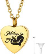 richsteel stainless steel/gold plated heart/flower urn pendant necklace: 📿 keepsake cremation jewelry for women and men with gift box logo